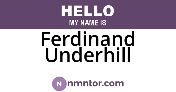 Ferdinand Underhill