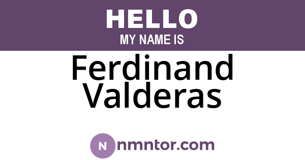 Ferdinand Valderas