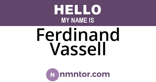Ferdinand Vassell