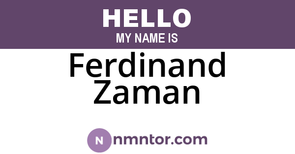 Ferdinand Zaman