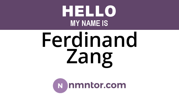 Ferdinand Zang