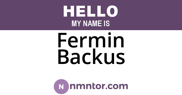 Fermin Backus