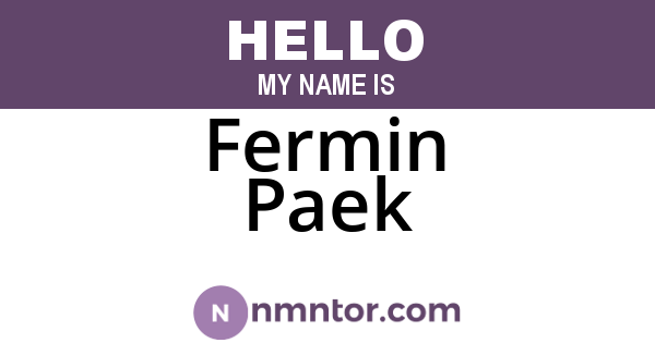 Fermin Paek