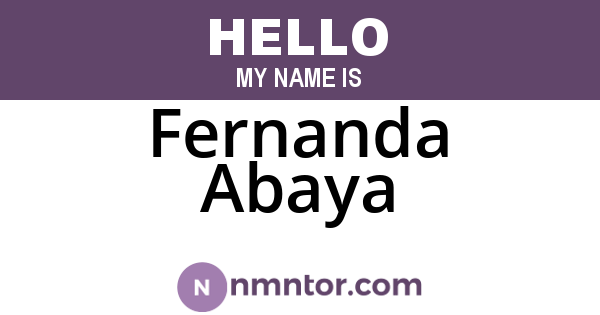 Fernanda Abaya