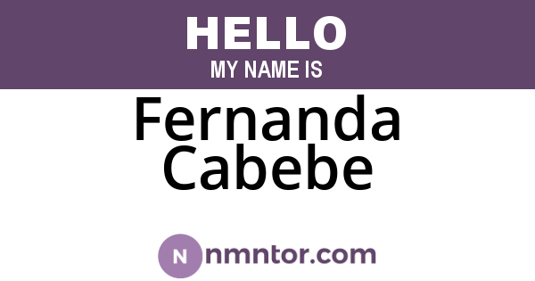 Fernanda Cabebe