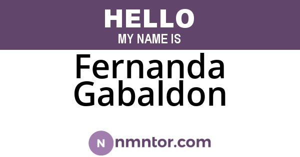 Fernanda Gabaldon