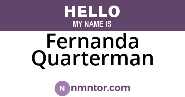 Fernanda Quarterman