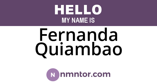 Fernanda Quiambao
