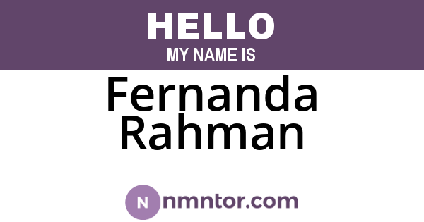 Fernanda Rahman