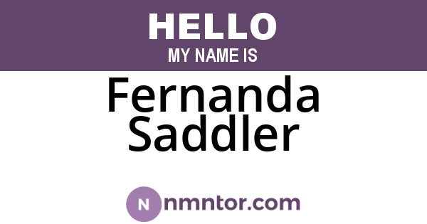 Fernanda Saddler