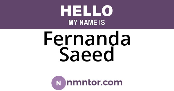 Fernanda Saeed
