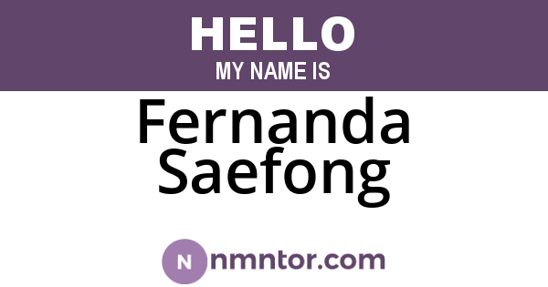 Fernanda Saefong