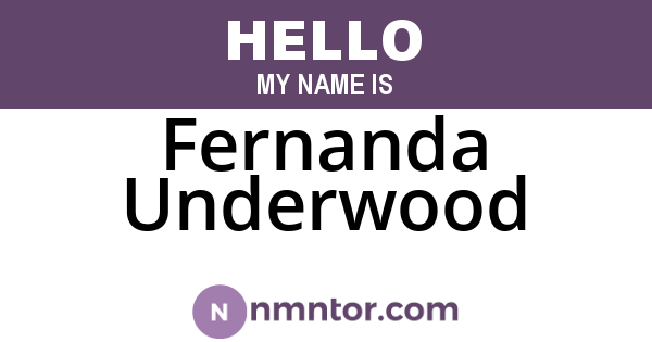 Fernanda Underwood