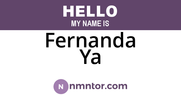 Fernanda Ya