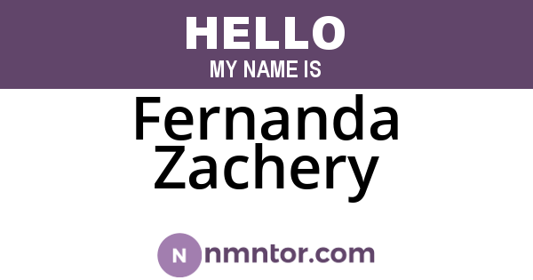 Fernanda Zachery