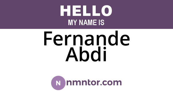 Fernande Abdi