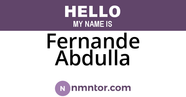 Fernande Abdulla
