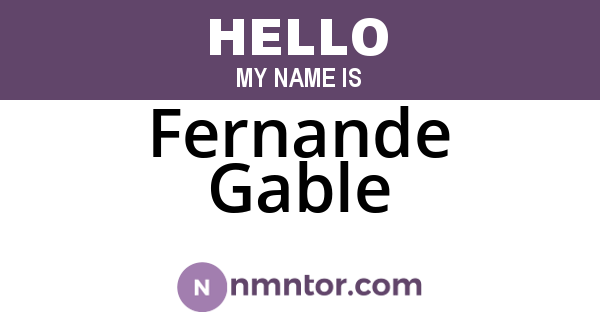Fernande Gable