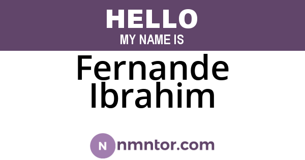 Fernande Ibrahim
