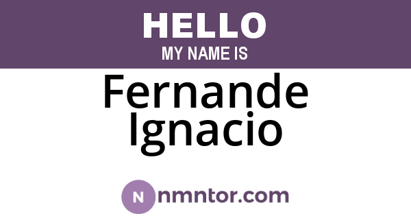 Fernande Ignacio