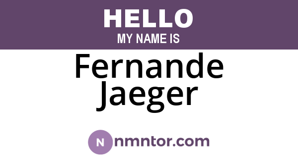 Fernande Jaeger