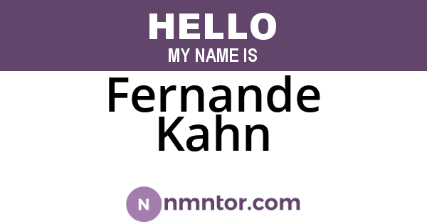 Fernande Kahn