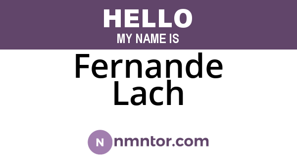 Fernande Lach