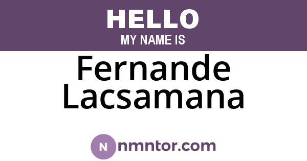 Fernande Lacsamana