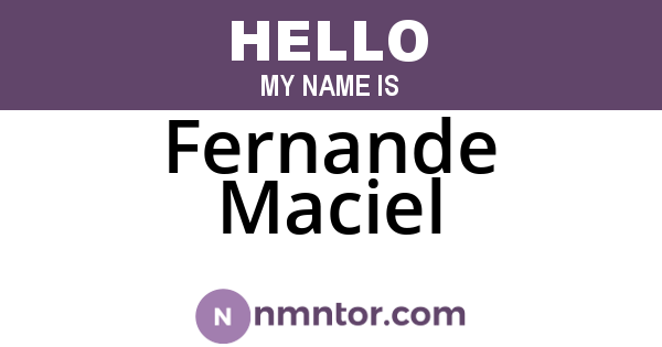 Fernande Maciel