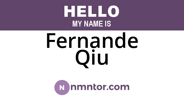 Fernande Qiu