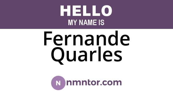 Fernande Quarles