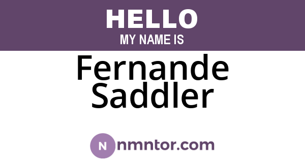 Fernande Saddler