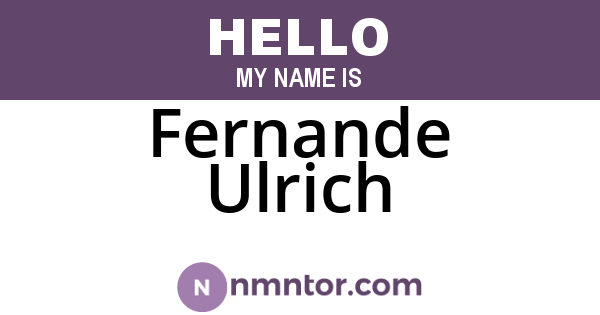 Fernande Ulrich