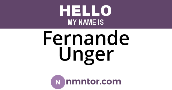 Fernande Unger