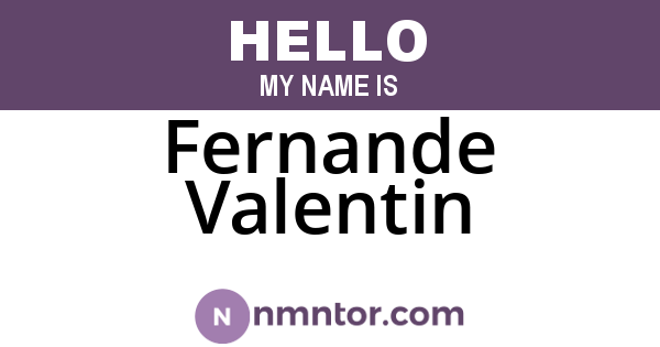 Fernande Valentin
