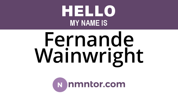Fernande Wainwright