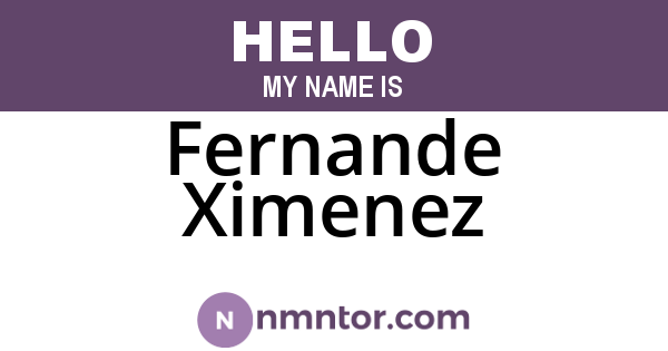 Fernande Ximenez
