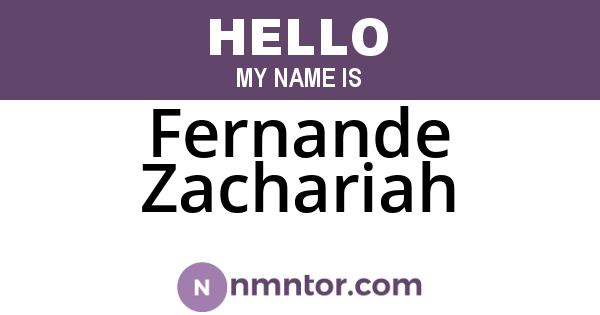 Fernande Zachariah