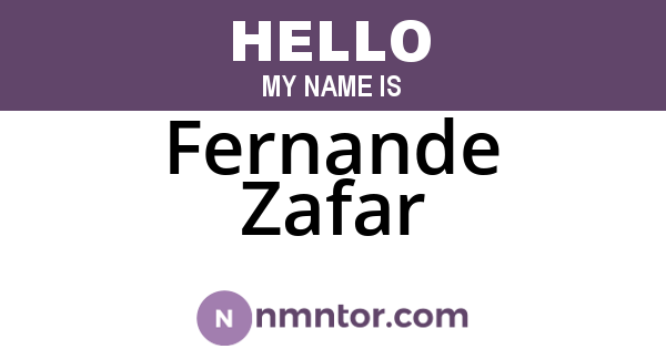 Fernande Zafar