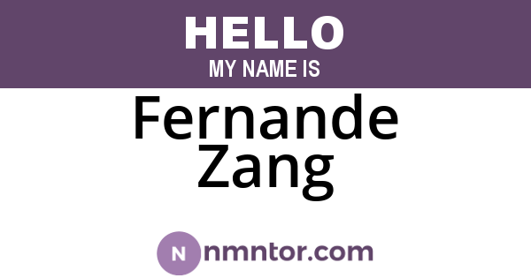 Fernande Zang