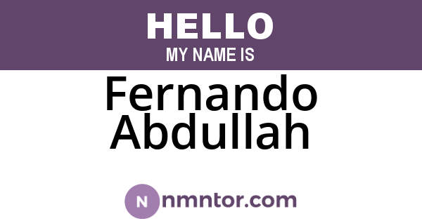 Fernando Abdullah