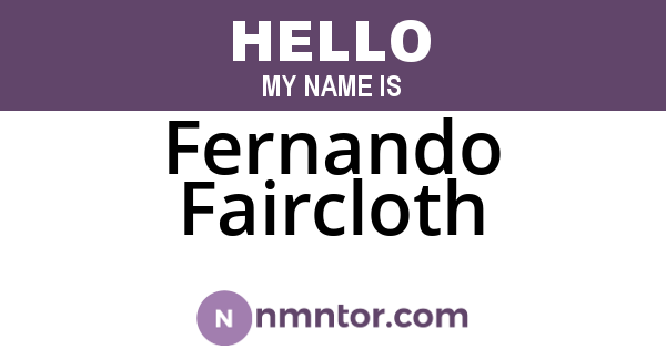 Fernando Faircloth