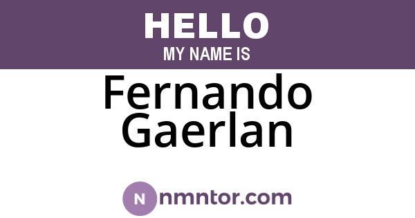 Fernando Gaerlan