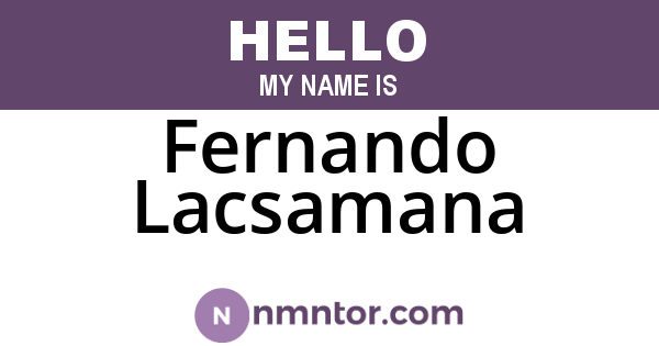Fernando Lacsamana