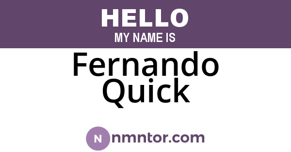 Fernando Quick