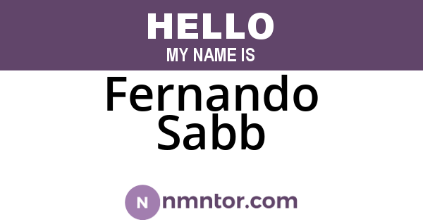 Fernando Sabb