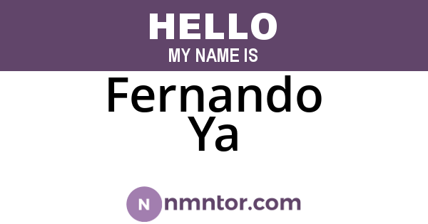 Fernando Ya