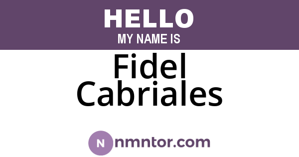 Fidel Cabriales
