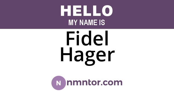 Fidel Hager