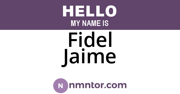 Fidel Jaime